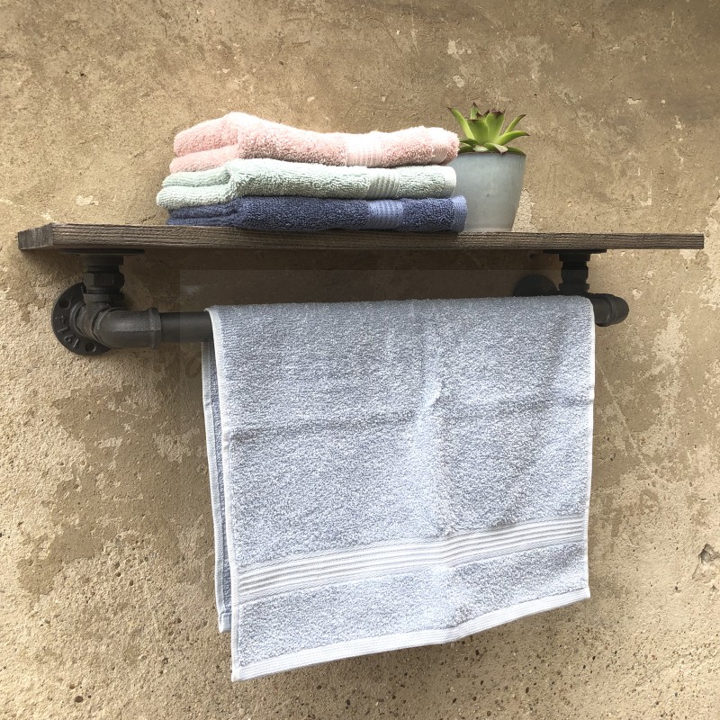 FÜRDŐSZOBA POLC TÖRÖLKÖZŐ TARTÓVAL LOFT/INDUSTRIAL DESIGN FALI POLCOK FÜRDŐSZOBA POLC TÖRÖLKÖZŐ TARTÓVAL LOFT/INDUSTRIAL DESIGN FALI POLCOK